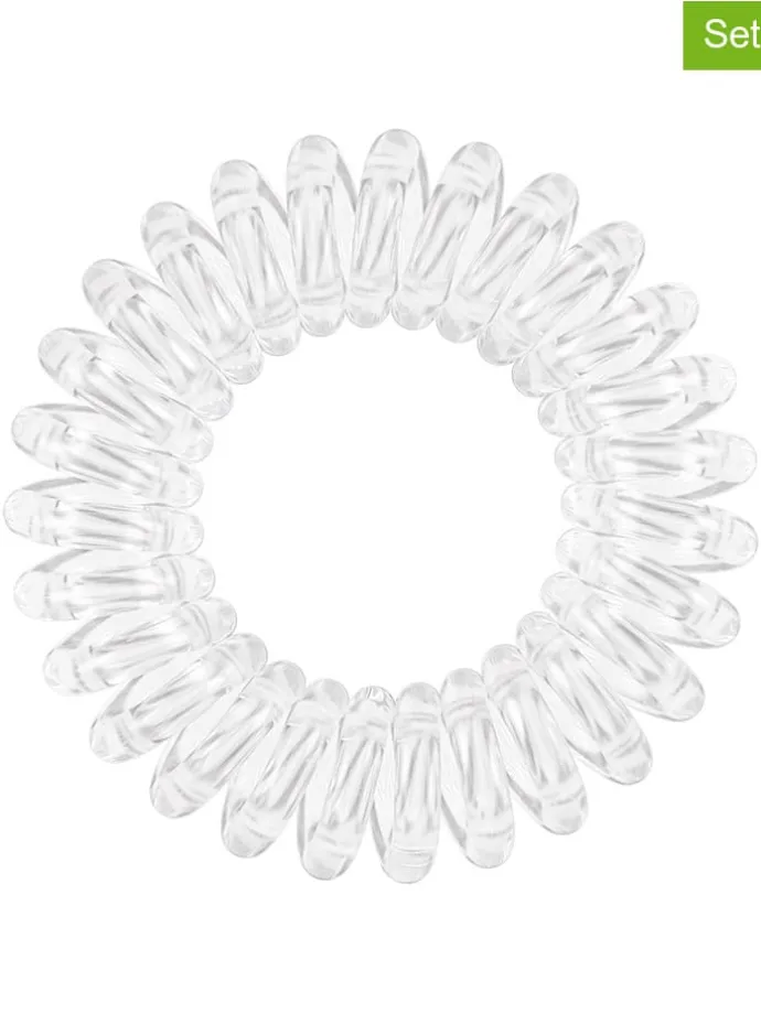 2-delige set: spiraal haarbandjes transparent - 3 stuks