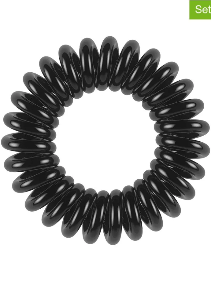 2-delige set: spiraal haarbandjes zwart - 3 stuks