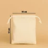 10-delige set: stoffen tassen beige/wit - (L)13 x (B)10 cm