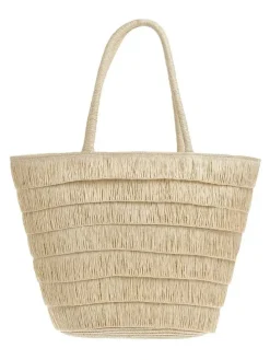 2-delige set: strohoed & shopper beige