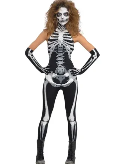 2-delig kostuum "Bone-a-Fied Babe" zwart/wit