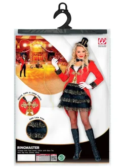 5-delig kostuum "Circus stalmeesteres" zwart/rood