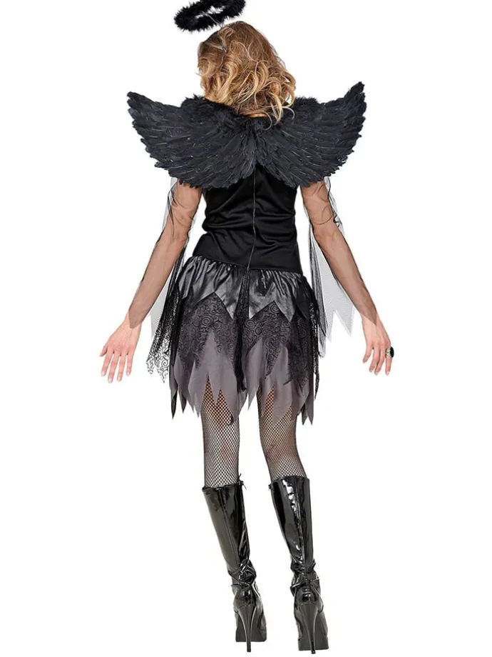 3-delig kostuum "DARK ANGEL" zwart