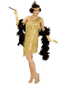 3-delig kostuum "Flapperdress" goudkleurig