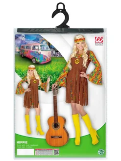 3-delig kostuum "Hippie" lichtbruin/meerkleurig
