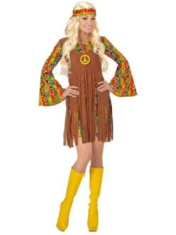 3-delig kostuum "Hippie" lichtbruin/meerkleurig