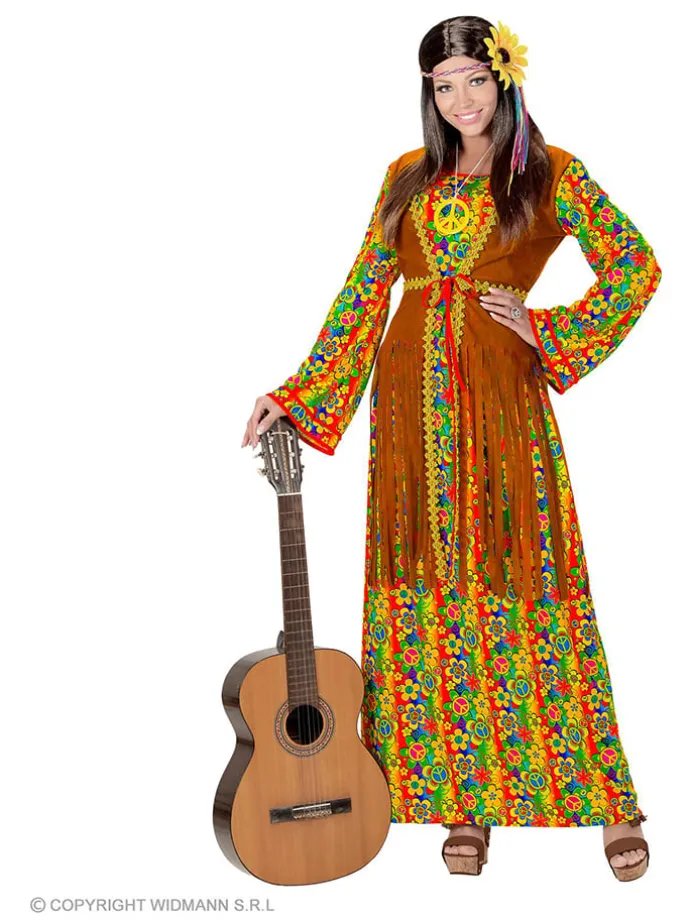 2-delig kostuum "Hippie" meerkleurig/lichtbruin