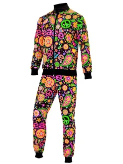 2-delig kostuum "Hippie" meerkleurig