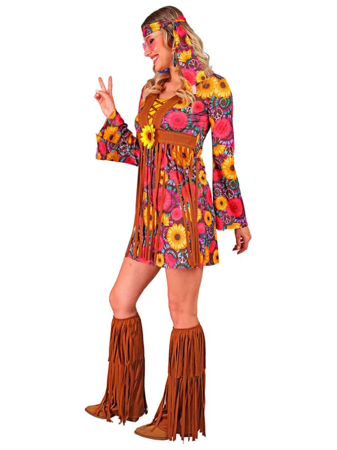 3-delig kostuum "Hippie" meerkleurig