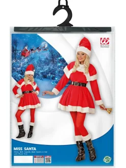 5-delig kostuum "Luxe Miss Santa" rood/wit