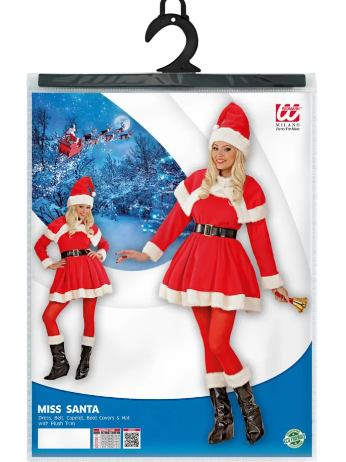 5-delig kostuum "Luxe Miss Santa" rood/wit