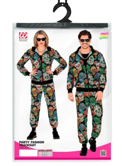 2-delig kostuum "PARTY FASHION TRAININGSPAK DIA DE LOS MUERTOS" meerkleurig