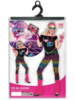 7-delig kostuum "80's Mode" meerkleurig