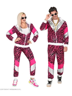 2-delig kostuum "80's Pink Tiger" roze