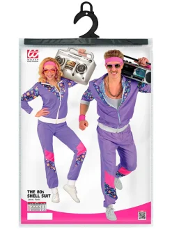 2-delig kostuum "80's Trainingspak" paars