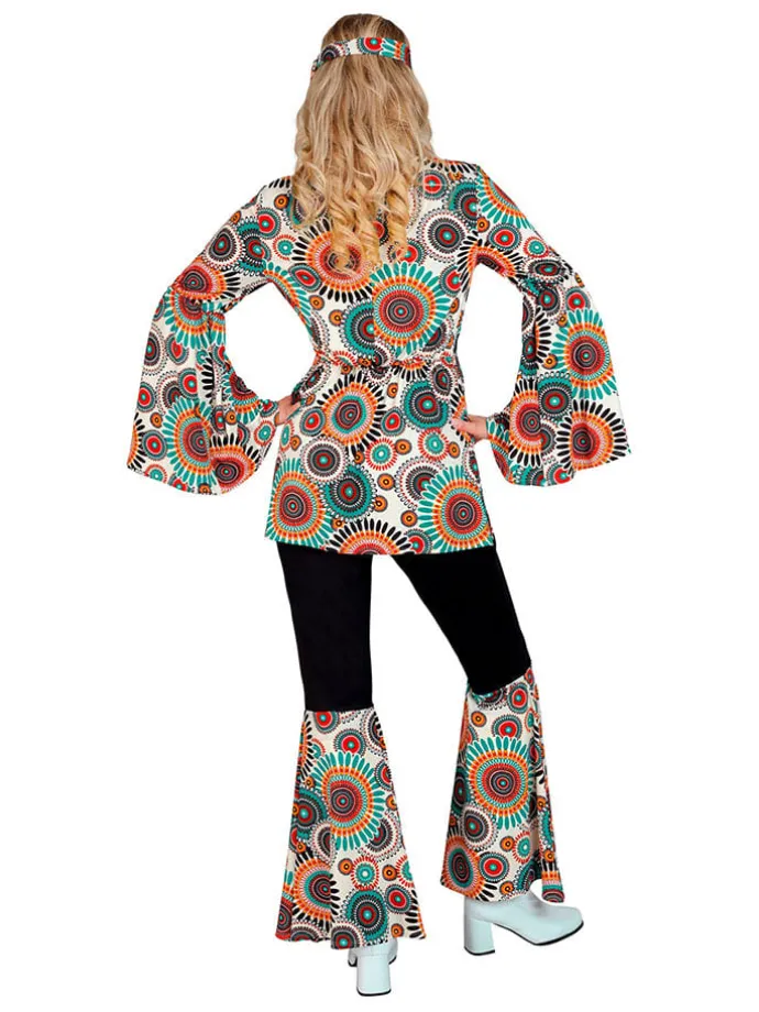 3-delig kostuum "60's" zwart/meerkleurig