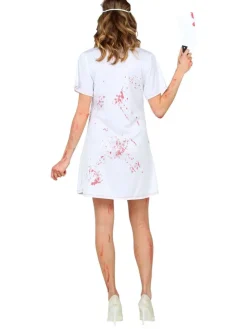 2-delig kostuum "ZOMBIE NURSE" wit