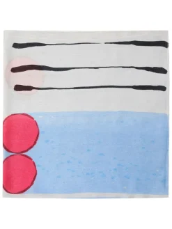Doek "Lilifi" crème/lichtblauw - (L)90 x (B)90 cm