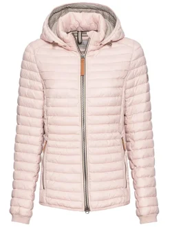 Doorgestikte jas beige