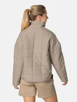 Doorgestikte jas "Mina" taupe