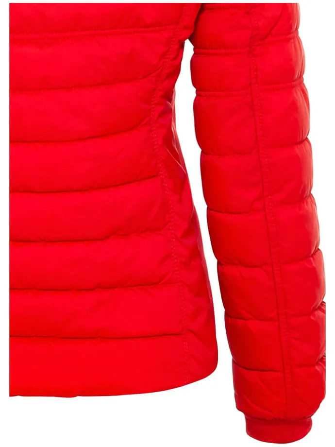 Doorgestikte jas rood