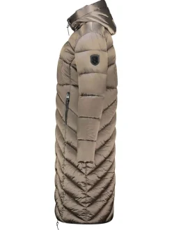 Doorgestikte mantel "Blanche" taupe