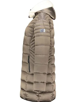 Doorgestikte mantel "Carenne" taupe