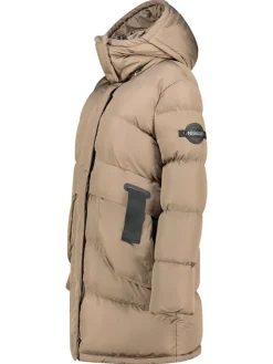 Doorgestikte mantel "Dalmira" taupe