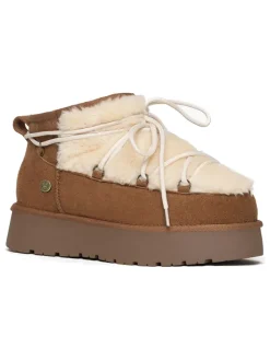 Enkelboots "Illona" lichtbruin/crème