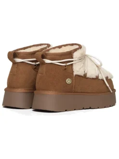Enkelboots "Illona" lichtbruin/crème