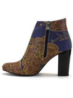 Enkellaarzen blauw/bruin