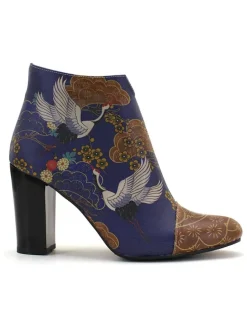Enkellaarzen blauw/bruin