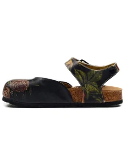 Enkelsandalen zwart/meerkleurig