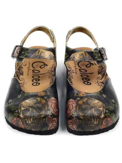Enkelsandalen zwart/meerkleurig