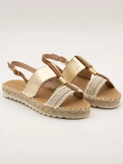 Espadrilles beige/goudkleurig