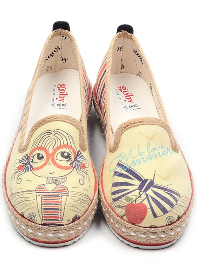 Espadrilles crème/meerkleurig