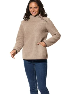 Fleece trui beige