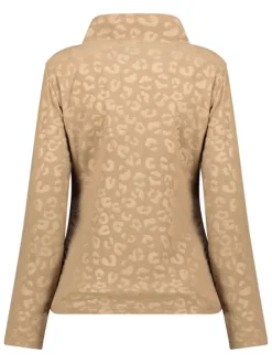 Fleece trui beige