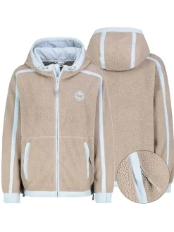 Fleece vest beige/lichtblauw
