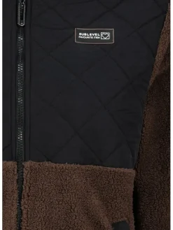 Fleece vest donkerbruin/zwart