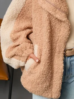 Fleece vest lichtbruin/beige