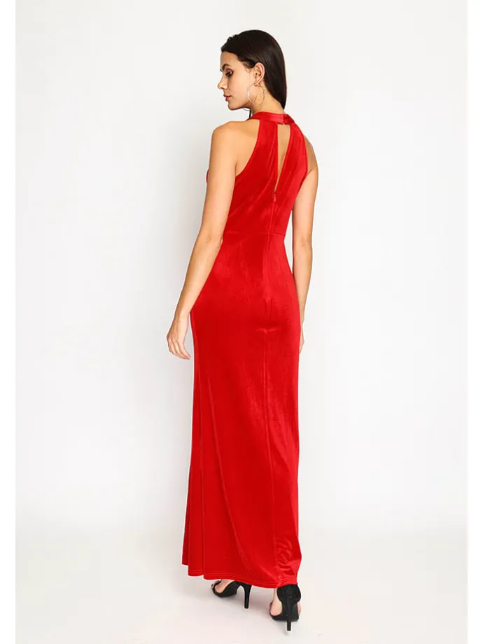 Fluwelen jurk rood