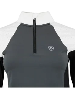 Functioneel shirt "Aflint" wit/grijs