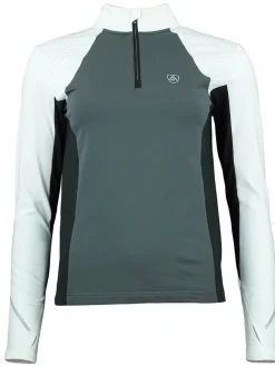 Functioneel shirt "Aflint" wit/grijs