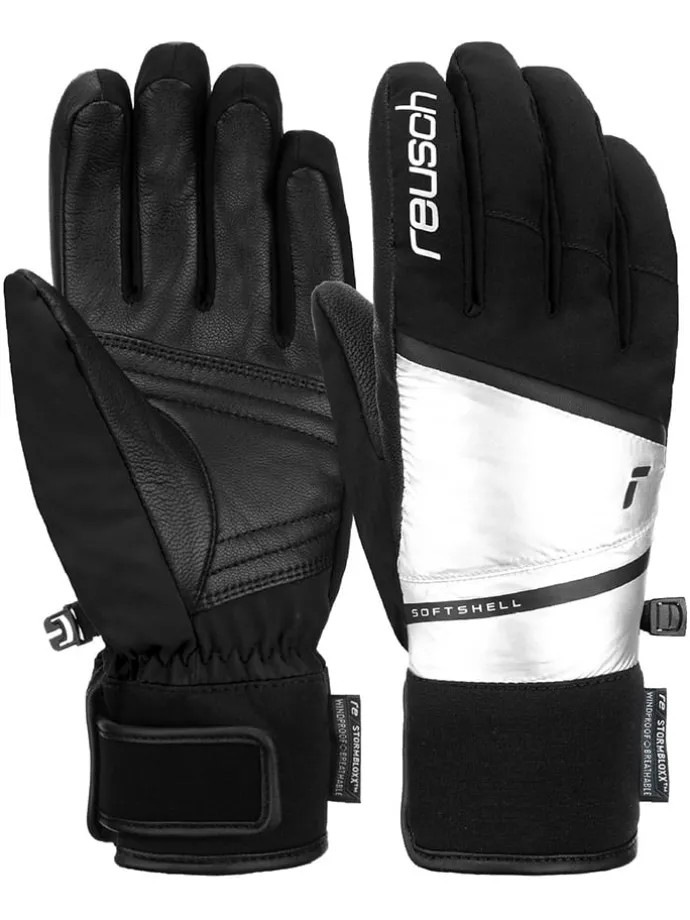 Functionele handschoenen "Tessa" zwart/zilverkleurig