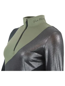 Functionele longsleeve kaki/zilverkleurig/zwart
