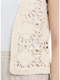 Gebreide gilet beige