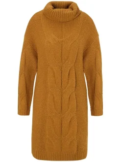 Gebreide jurk camel