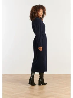 Gebreide jurk donkerblauw