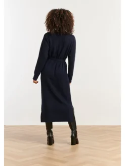 Gebreide jurk donkerblauw